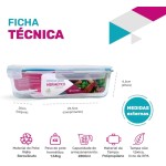 Kit 2 Potes de Vidro Retangular com Tampa Hermética 2800ml (Azul) - Imagem 3