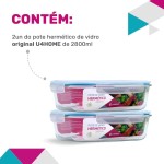 Kit 2 Potes de Vidro Retangular com Tampa Hermética 2800ml (Azul) - Imagem 7