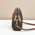 Bolsa De Couro Feminina Média Transversal Crossbody E Ombro Ajustável, Duas Divisões com Zíper, Impermeável - Imagem 4