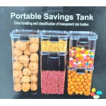 Kit de Potes Herméticos para Alimentos 5 Unidades Tampa Flip Preta Organização de Cozinha e Despensa - Imagem 7