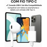 Fones De Ouvido Com Fio Tipo C Microfone Integrado Compativel iPhone 15 15 Pro 15 Pro Max 16 16 Pro Max Com Fio Fones Estéreo Compatíveis ANDROID LG Qualidade Premium - Imagem 6