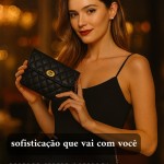 Bolsa com Cinto e Corrente 2 em 1 – Mini Crossbody Feminina em Couro Vegano com Alça Ajustável e Estilo Fashion Noite & Dia - Imagem 3
