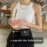 Bolsa com Cinto e Corrente 2 em 1 – Mini Crossbody Feminina em Couro Vegano com Alça Ajustável e Estilo Fashion Noite & Dia - Imagem 7