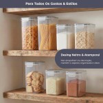 Decolab Kit Potes Herméticos Plástico Com Vedação BPA Free - Organizador de Cozinha Geladeira Porta Mantimentos (15, preto, Retangular) - Imagem 5