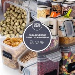 Decolab Kit Potes Herméticos Plástico Com Vedação BPA Free - Organizador de Cozinha Geladeira Porta Mantimentos (15, preto, Retangular) - Imagem 6
