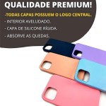 Capinha Colorida Compatível Com iPhone 14 Vermelha ,Preta, Laranja, Amarela, Azul, Rosa, Pink, Branca, Lilás, Marrom, Verde, Roxo, Bordô, Case Slim Flexível Aveludada Com 3 Camadas - Imagem 5