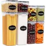 Kit 8 Potes Herméticos para Mantimentos com Tampa à Prova de Ar – Organizadores de Cozinha, Vedação Eficiente, Ideais para Grãos, Cereais, Massas e Alimentos Secos - Imagem 3