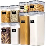 Kit 8 Potes Herméticos para Mantimentos com Tampa à Prova de Ar – Organizadores de Cozinha, Vedação Eficiente, Ideais para Grãos, Cereais, Massas e Alimentos Secos - Imagem 5