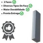 Pedra para Afiar Faca Lâmina Lima 6" Duas Faces Grão 120/320 Carbureto de Silício - Imagem 5