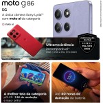 Smartphone Motorola Moto g86 5G - 256GB 24GB (8GB RAM+16GB Ram Boost) Tela 1.5K pOLED, 50MP Sony camera OIS Moto AI, videos em 4K, IP68 + IP69 - Vermelho - Imagem 3