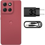 Smartphone Motorola Moto g86 5G - 256GB 24GB (8GB RAM+16GB Ram Boost) Tela 1.5K pOLED, 50MP Sony camera OIS Moto AI, videos em 4K, IP68 + IP69 - Vermelho - Imagem 5