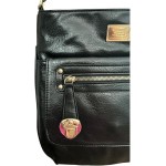 Bolsa Feminina Transversal Tiracolo Ombro Casual,Preta, Couro Média - Imagem 8