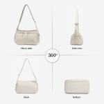 Bolsa de ombro feminina espaçosa com vários bolsos, bolsa tiracolo casual feminina para trabalho e viagens - Imagem 3