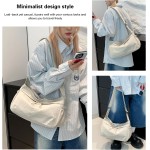 Bolsa de ombro feminina espaçosa com vários bolsos, bolsa tiracolo casual feminina para trabalho e viagens - Imagem 5