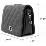 Bolsa Feminina Transversal|Alça Corrente|Matelassê|Luxo|Pequena|Tiracolo|Festa|Casamento|Clutch|Lateral|Elegante|Couro Ecológico|Ombro|Shoulder|Casual|Social - Imagem 4