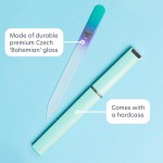 Lixa de unha de vidro com capa, limas de unha de vidro tcheco, lixa de unhas de manicure para unhas naturais, arquivamento preciso de especialistas + acabamento suave - Lixador de - Imagem 5