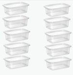 Kit 10 Potes BPA Free 800ml Para Freezer e Microondas COR: TRANSPARENTE