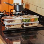Kit 10 Potes BPA Free 800ml Para Freezer e Microondas COR: TRANSPARENTE - Imagem 3