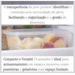 Kit 10 Potes BPA Free 800ml Para Freezer e Microondas COR: TRANSPARENTE - Imagem 5