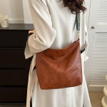 Bolsa grande de couro sintético vegano casual com zíper bolsa de trabalho Hobo para mulheres - Imagem 3