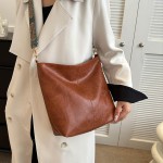 Bolsa grande de couro sintético vegano casual com zíper bolsa de trabalho Hobo para mulheres - Imagem 4