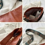Bolsa grande de couro sintético vegano casual com zíper bolsa de trabalho Hobo para mulheres - Imagem 5