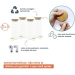Oikos - Kit 4 Potes de Vidro 450ml com Tampa de Bambu Herméticos Redondos - Imagem 3