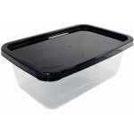 Conjunto kit 10 Potes 500ml Transparente BPA Free Marmitas Fitness C/Tampa Colorida Para Freezer Microondas (Transparente) - Imagem 2