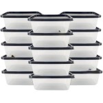 Conjunto kit 10 Potes 500ml Transparente BPA Free Marmitas Fitness C/Tampa Colorida Para Freezer Microondas (Transparente) - Imagem 4