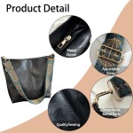 Bolsa de couro PU grande, bolsa tiracolo feminina, bolsa de compras, bolsa de ombro de grande capacidade para viagem, preta - Imagem 3