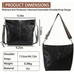 Bolsa de couro PU grande, bolsa tiracolo feminina, bolsa de compras, bolsa de ombro de grande capacidade para viagem, preta - Imagem 6
