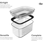 Ou Kit 3 Potes Organizadores Herméticos Retangulares Transparente Linha Block - Imagem 4