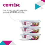 Kit 3 Potes de Vidro Retangular com Tampa Hermética 2260ml (Azul) - Imagem 7