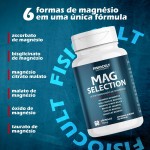 2x Magnésio 350 mg por Porção Blend com 6 Tipos de Magnésio 60 Cápsulas Suplemento Alimentar Sem Glúten Uso Adulto - Imagem 4