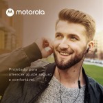 Motorola, J15000L15N1L, Earbuds 105, Fone de Ouvido com Microfone, Preto - Imagem 4