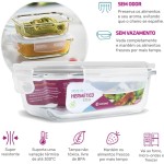 Kit Conjunto 10 Potes Vidro Hermético Marmita Tampa 370ml (Branco) - Imagem 2