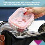 Kit Conjunto 10 Potes Vidro Hermético Marmita Tampa 370ml (Branco) - Imagem 4