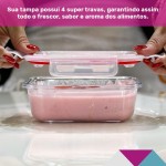 Kit Conjunto 10 Potes Vidro Hermético Marmita Tampa 370ml (Branco) - Imagem 5