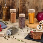 Kit 12 Pote Vidro Tampa Bambu Organizador Tempero Luxo 120ml Transparente - Imagem 3