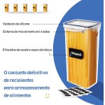 Kit de 15 Potes Herméticos para Mantimentos – Conjunto de 15 Unidades com Vedação de Silicone | Plástico Transparente BPA‑Free | Empilháveis – Organização de Cozinha e Despensa - Imagem 3