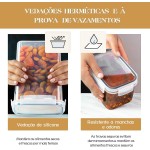 Kit de 15 Potes Herméticos para Mantimentos – Conjunto de 15 Unidades com Vedação de Silicone | Plástico Transparente BPA‑Free | Empilháveis – Organização de Cozinha e Despensa - Imagem 4
