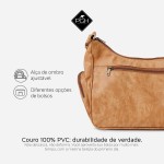 Bolsa Feminina Transversal Grande com Alça de Ombros Ajustável em Couro PU, PGH Elegance - Imagem 4
