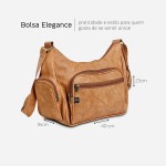 Bolsa Feminina Transversal Grande com Alça de Ombros Ajustável em Couro PU, PGH Elegance - Imagem 5