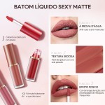 Batom Lip Liner Conjunto Batom liquido | Conjunto de Lápis para Lábios Matte 12 Cores - Imagem 7