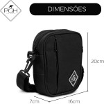 Bolsa Shoulder Bag Masculina ou Feminina Transversal Pequena em Lona Impermeável, PGH TGF - Imagem 7