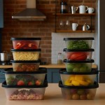 Kit com 10 Potes Plásticos para Alimentos - Transparentes com Tampa Preta - Zero BPA, Capacidades de 220ml a 750ml - Próprio para Freezer, Micro-ondas e Lava-louças - Imagem 3