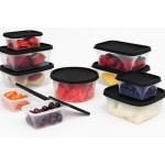 Kit com 10 Potes Plásticos para Alimentos - Transparentes com Tampa Preta - Zero BPA, Capacidades de 220ml a 750ml - Próprio para Freezer, Micro-ondas e Lava-louças - Imagem 4