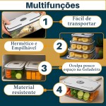 Kit 4 Potes Herméticos para Alimentos – Armazenamento Seguro e Antivazamento, Tampa Hermética Borracha Isolante, Ideal para Freezer/Microondas - Organizador de Frutas Legumes e Saladas - Imagem 5