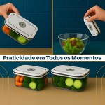 Kit 4 Potes Herméticos para Alimentos – Armazenamento Seguro e Antivazamento, Tampa Hermética Borracha Isolante, Ideal para Freezer/Microondas - Organizador de Frutas Legumes e Saladas - Imagem 7