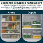 Kit 4 Potes Herméticos para Alimentos – Armazenamento Seguro e Antivazamento, Tampa Hermética Borracha Isolante, Ideal para Freezer/Microondas - Organizador de Frutas Legumes e Saladas - Imagem 9